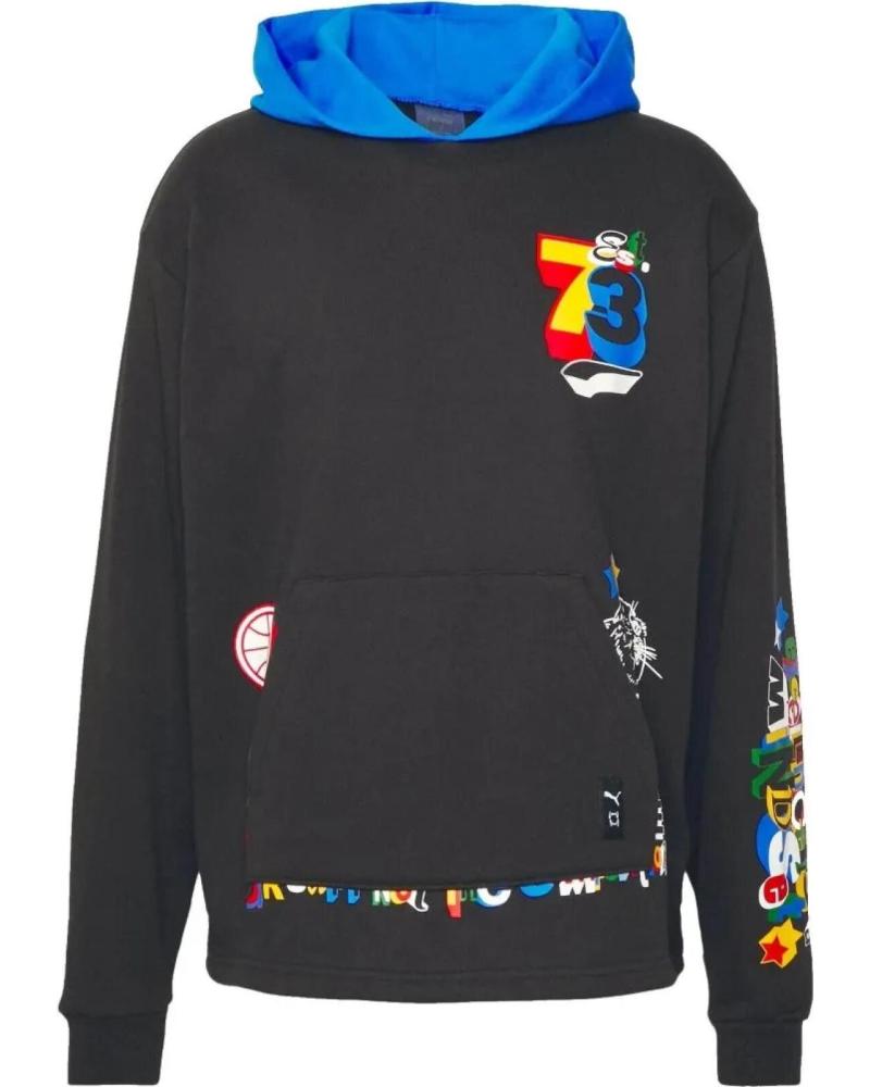 SUDADERA CON CAPUCHA PUMA TRASH TALK GRÁFICA MULTICOLOR NEGRA CON INTERIOR AZUL NEGRO