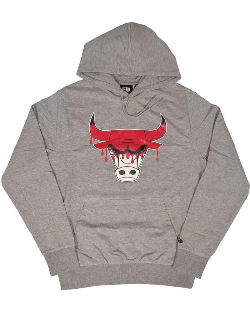 SUDADERA CON CAPUCHA NEW ERA CHICAGO BULLS NBA DRIP LOGO GRIS 1