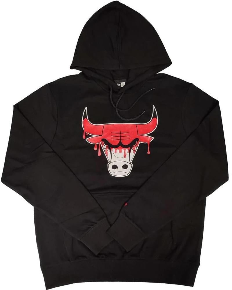 SUDADERA CON CAPUCHA NEW ERA CHICAGO BULLS NBA DRIP LOGO NEGRA 1