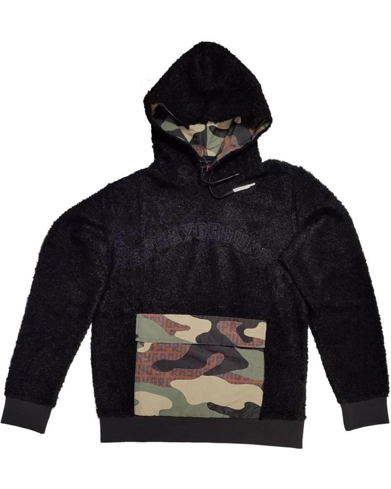 SPRAYGROUND SUDADERA CON CAPUCHA TEDDYCAMO POCKET COLOR NEGRO 1