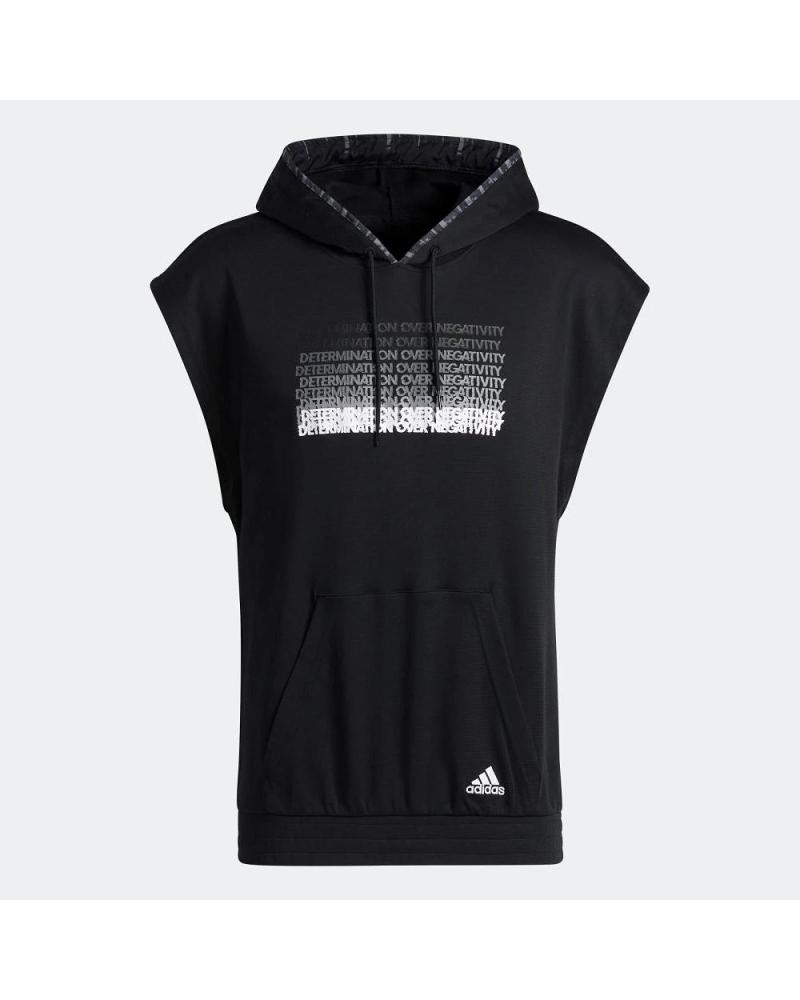 SUDADERA CON CAPUCHA SIN MANGAS ADIDAS DM SS NEGRA 1
