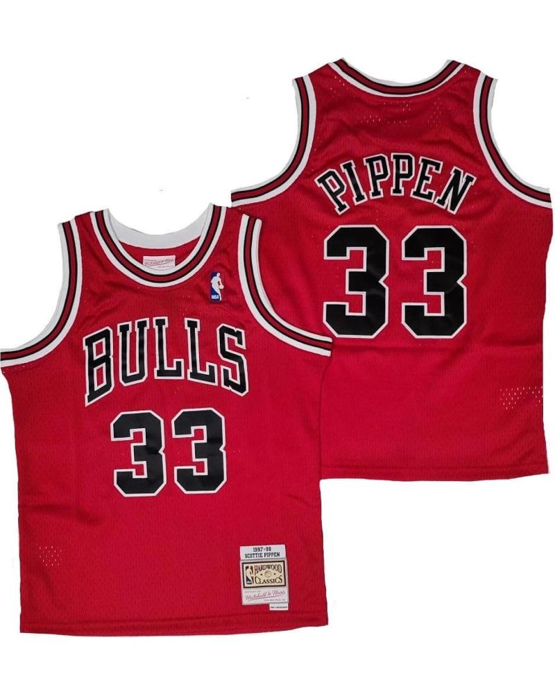 MITCHELL & NESS CAMISETA SCOTTIE PIPPEN #33 CHICAGO BULLS SWINGMAN ROJA JUNIOR