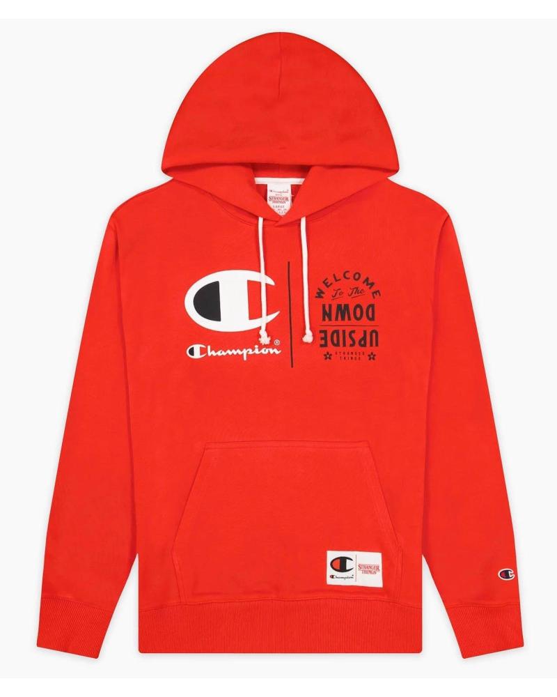 CHAMPION SUDADERA CON CAPUCHA X STRANGER THINGS WELCOME ROJA 1 1
