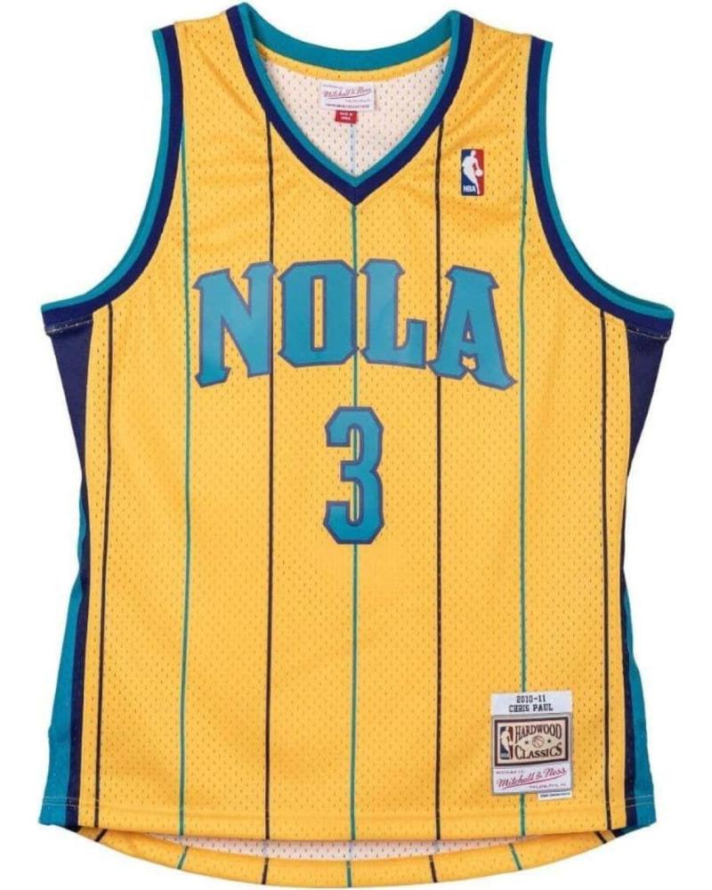 MITCHELL & NESS CAMISETA BALONCESTO CHRIS PAUL #3 NEW ORLEANS HORNETS AMARILLA SWINGMAN