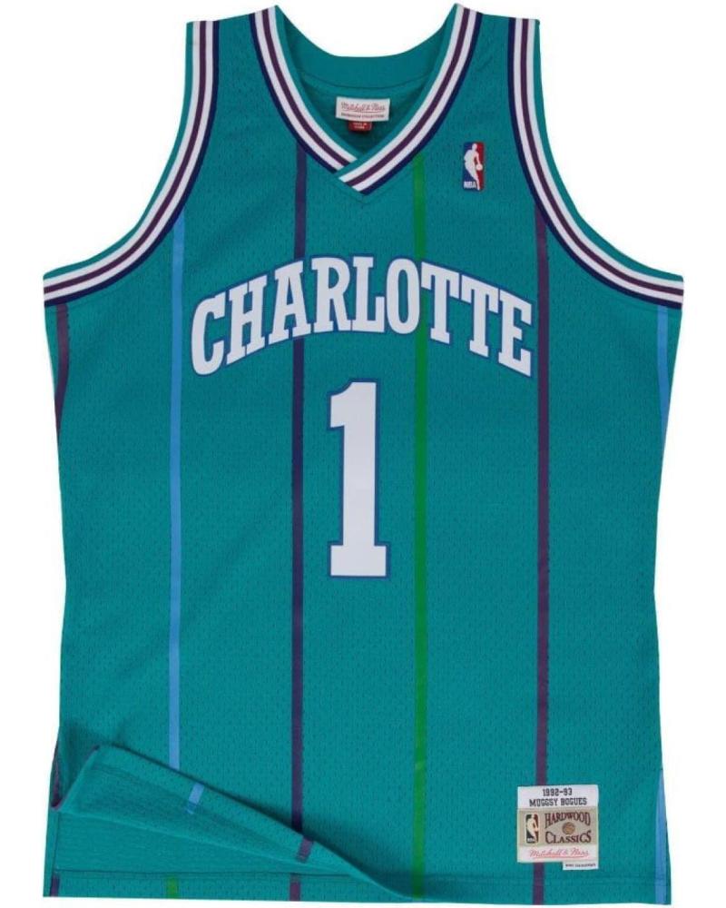 MITCHELL & NESS CAMISETA SWINGMAN CHARLOTTE HORNETS #1 MUGGSY BOGUES TEAL