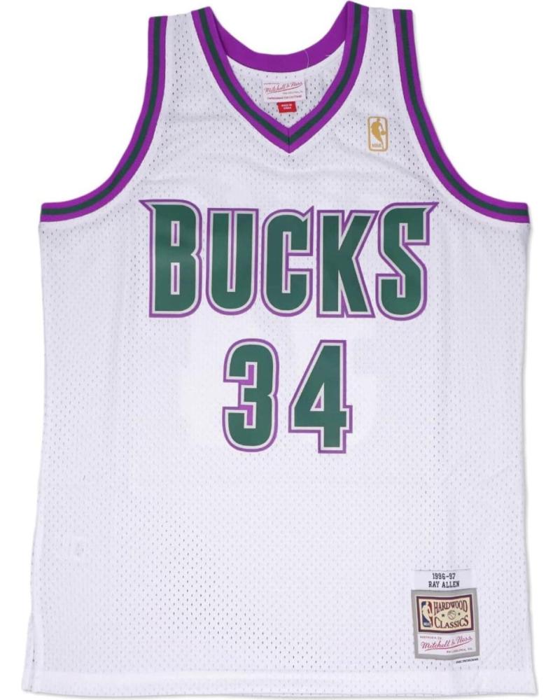 MITCHELL & NESS CAMISETA SWINGMAN RAY ALLEN MILWAUKEE BUCKS 1996-97 BLANCA 1
