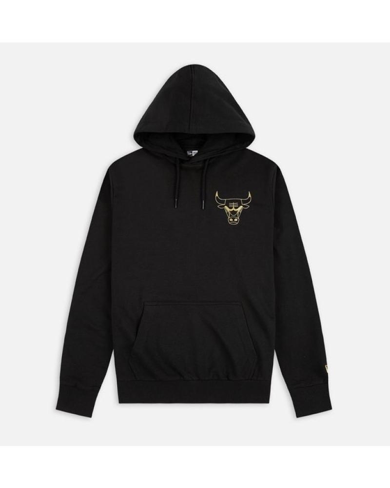 SUDADERA CON CAPUCHA NEW ERA CHICAGO BULLS METALLIC GOLD 1