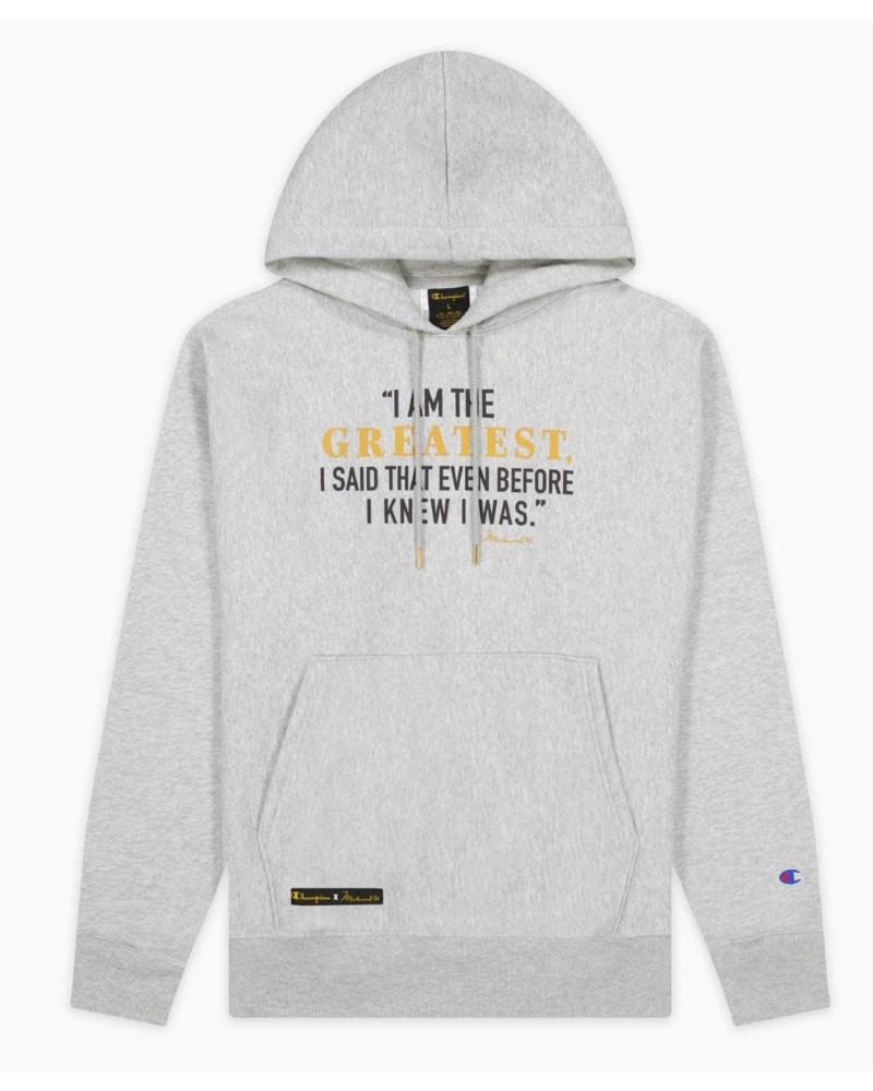CHAMPION SUDADERA CON CAPUCHA THE GREATEST HOODIE GRIS - MUHAMMAD ALI EDICIÓN ESPECIAL 1