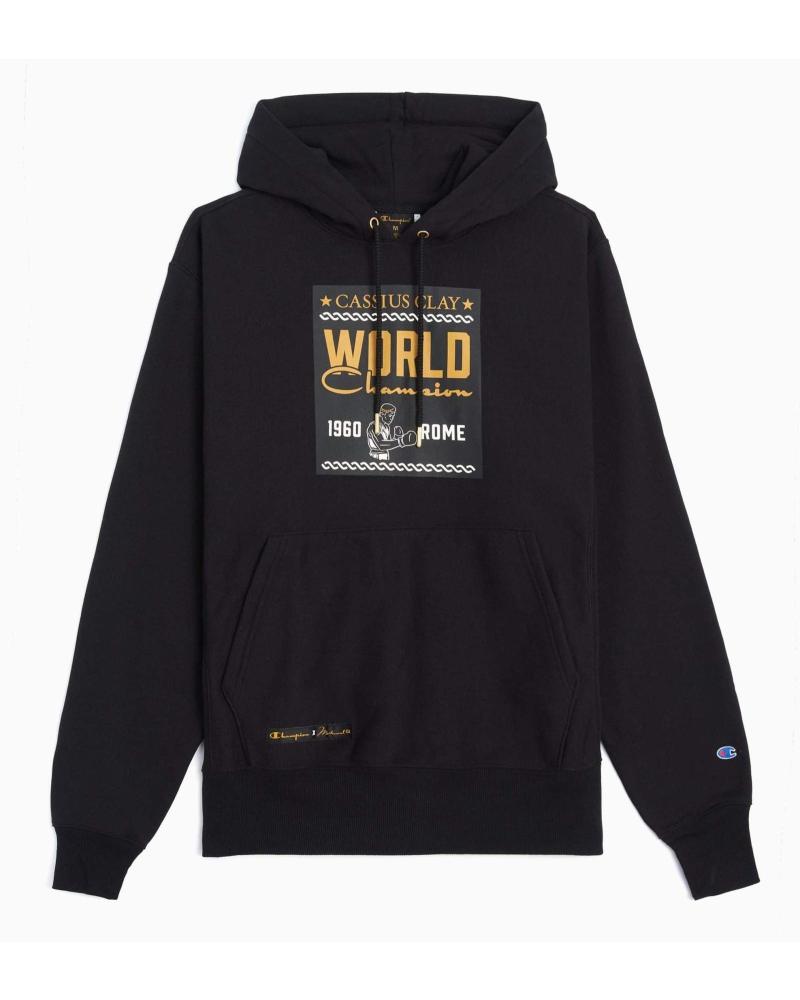 SUDADERA CHAMPION ROME 960 HOODIE NEGRA - EDICIÓN MUHAMMAD ALI 1