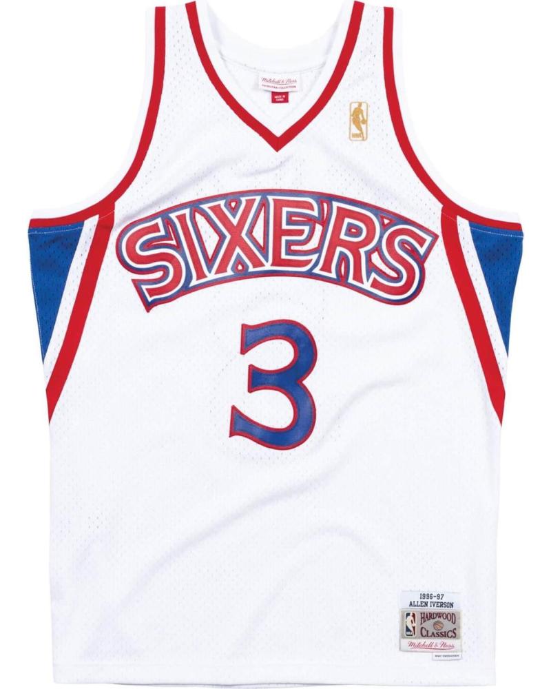 CAMISETA BALONCESTO MITCHELL & NESS ALLEN IVERSON PHILADELPHIA 76ERS #3 BLANCA - EDICIÓN 96-97 SW