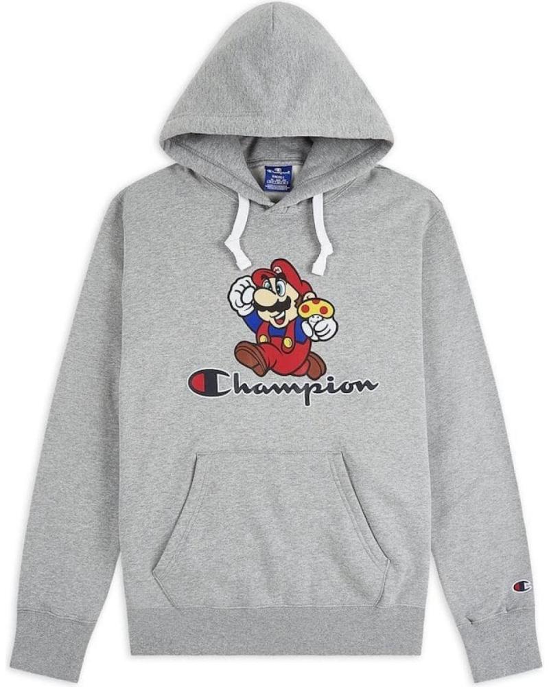 SUDADERA CON CAPUCHA CHAMPION SUPER MARIO BROS GRIS 1