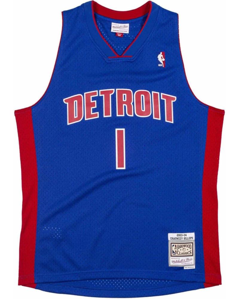 MITCHELL & NESS CAMISETA SWINGMAN CHAUNCEY BILLUPS DETROIT PISTONS 2003-04 #1 AZUL 1