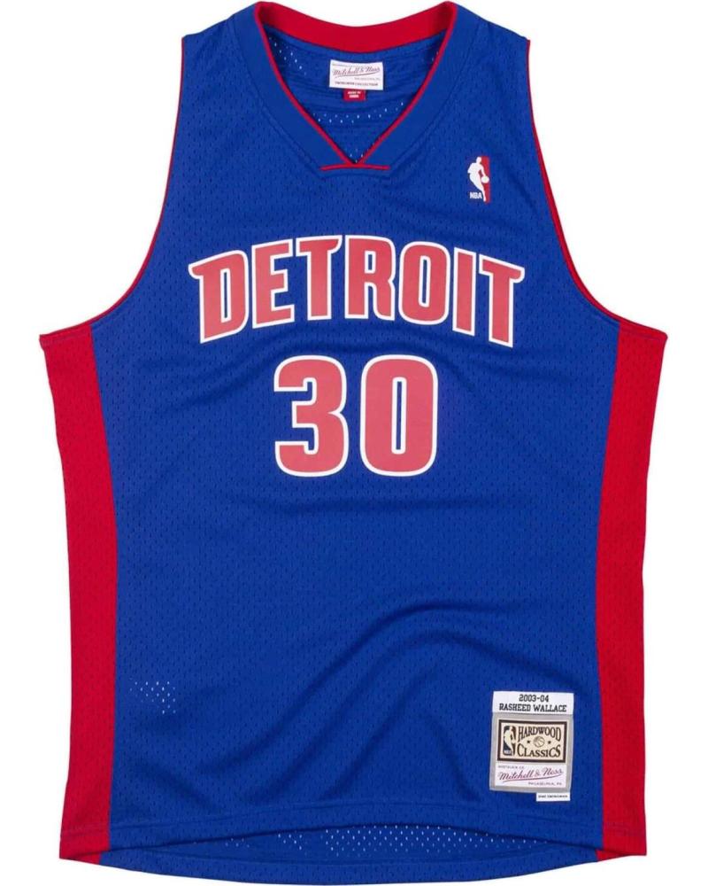 MITCHELL & NESS CAMISETA SWINGMAN RASHEED WALLACE DETROIT PISTONS 2003-04 #30 AZUL 1