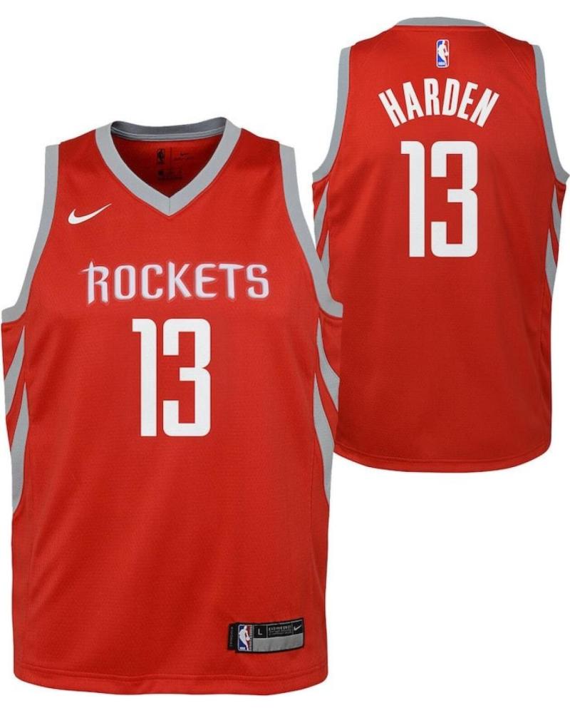 CAMISETA NIKE HOUSTON ROCKETS JAMES HARDEN #13 SWINGMAN JUNIOR ROJA