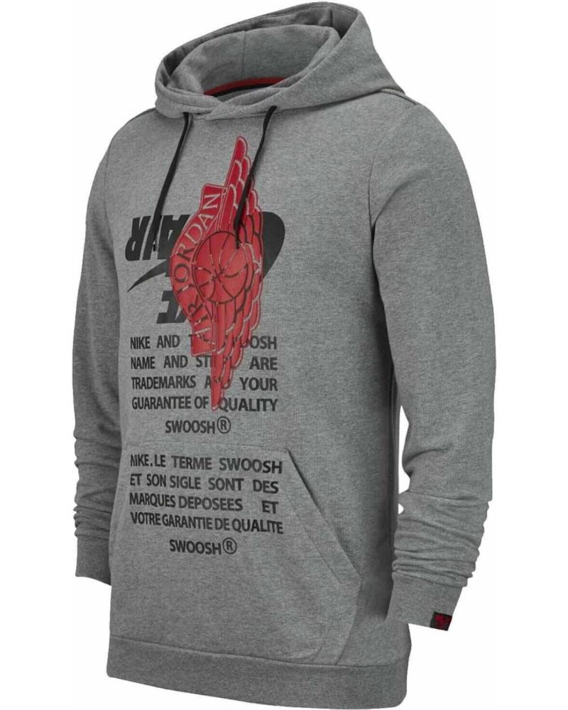 SUDADERA CON CAPUCHA JORDAN AIR CLASSIC PULLOVER GRIS 1