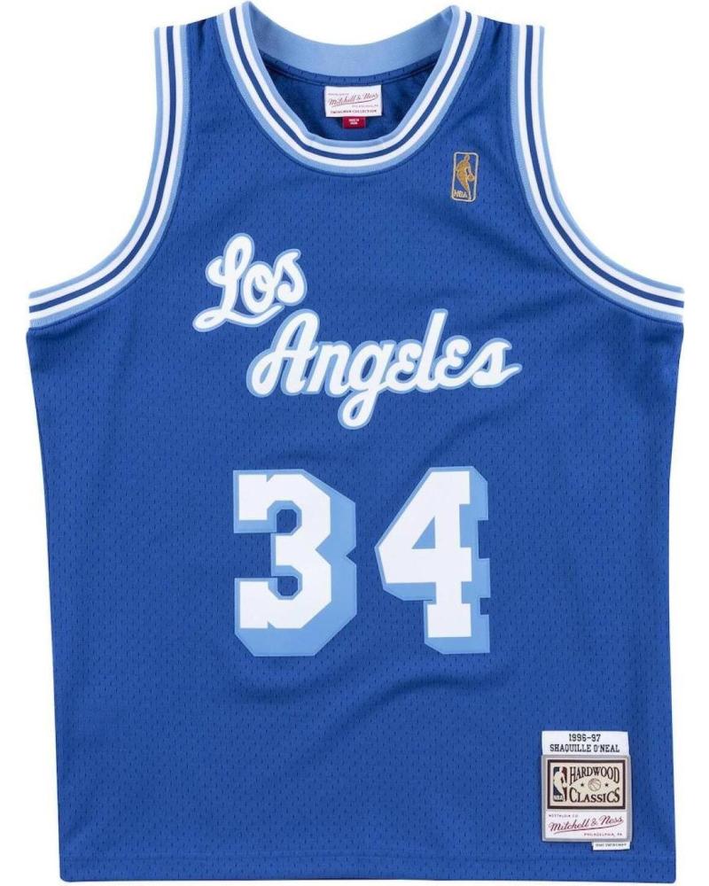 CAMISETA MITCHELL & NESS LOS ANGELES LAKERS SHAQUILLE O'NEAL #34 RETRO SWINGMAN 1996-97 AZUL
