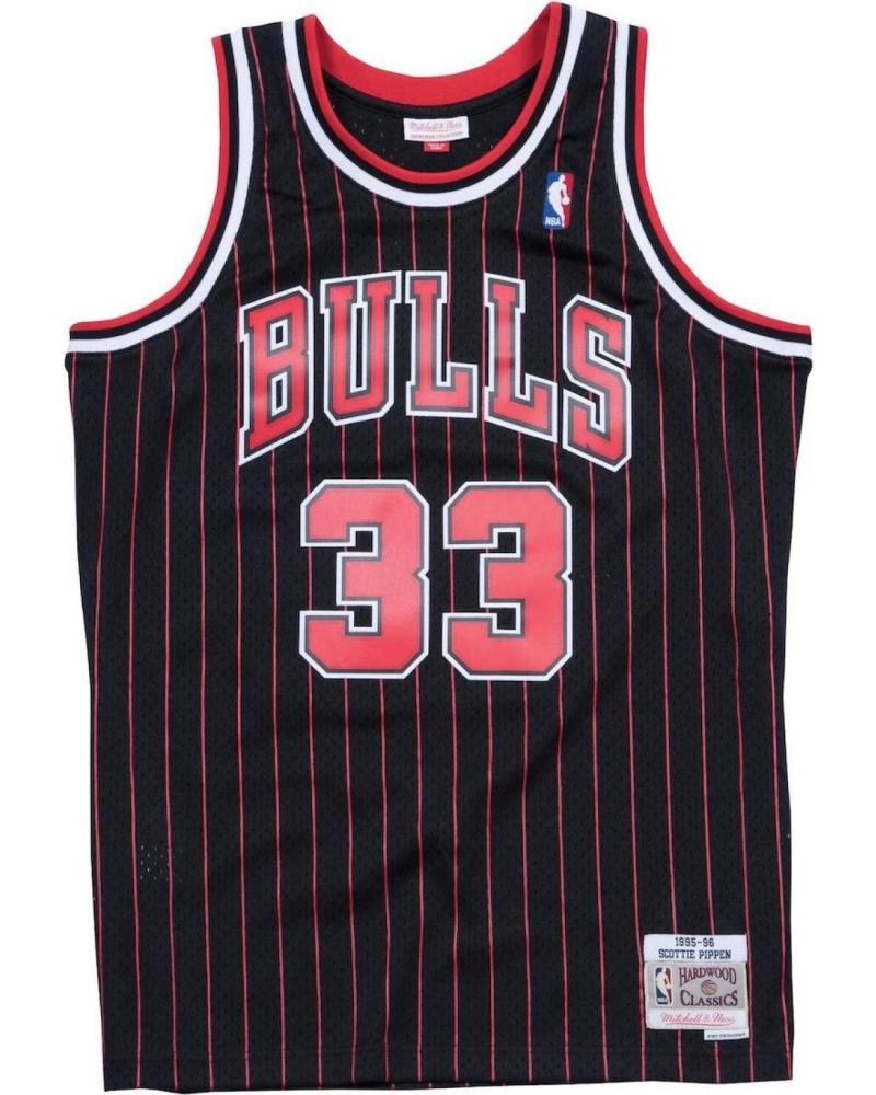MITCHELL & NESS CAMISETA NBA SCOTTIE PIPPEN CHICAGO BULLS SWINGMAN ALTERNATIVA RAYAS NEGRA 1
