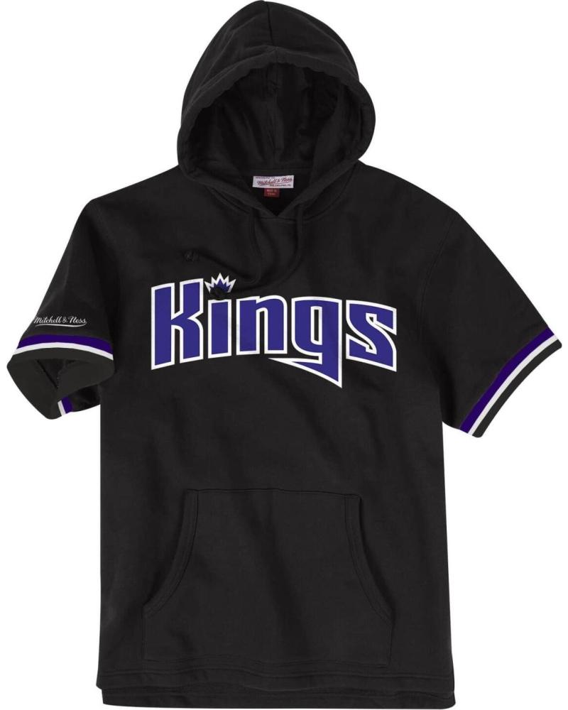 MITCHELL & NESS SUDADERA CON CAPUCHA MANGA CORTA SACRAMENTO KINGS FRENCH TERRY NEGRA 1
