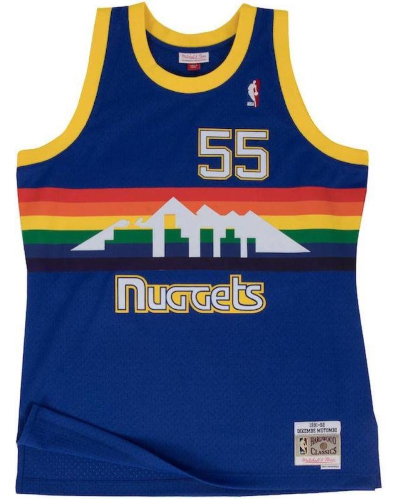 CAMISETA BALONCESTO MITCHELL & NESS DIKEMBE MUTOMBO DENVER NUGGETS SWINGMAN #55 EDICIÓN RETRO