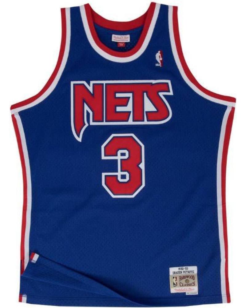 CAMISETA MITCHELL & NESS SWINGMAN DRAZEN PETROVIC #3 NEW JERSEY NETS 92-93 AZUL AZUL