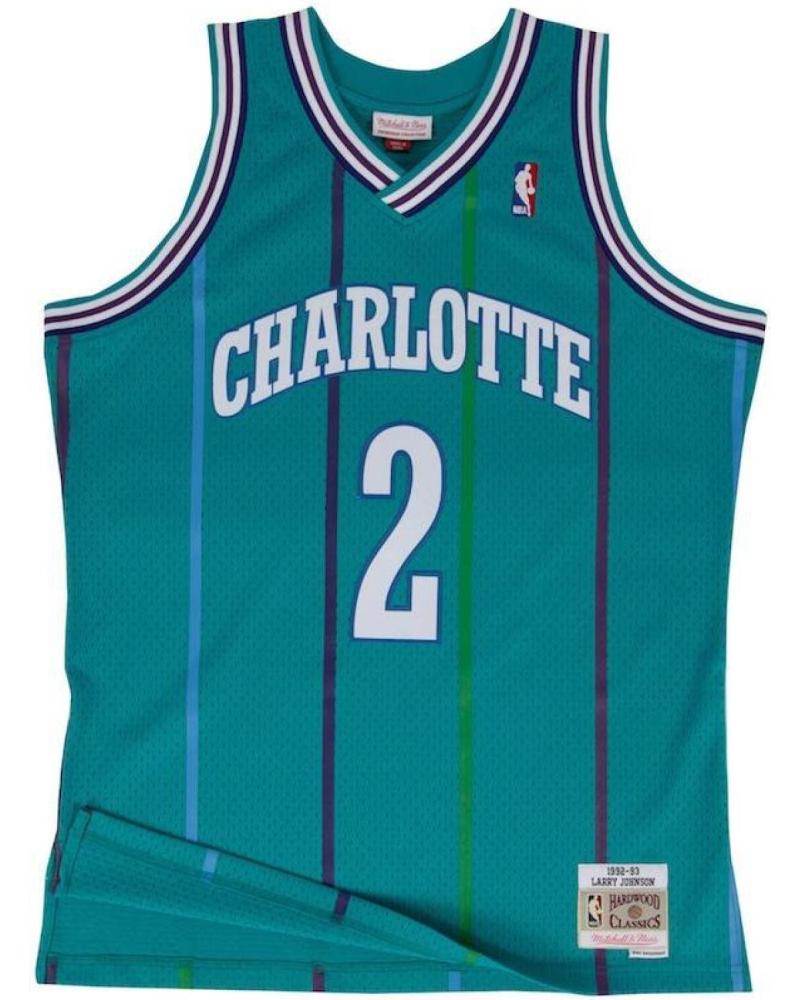 MITCHELL & NESS CAMISETA SWINGMAN NBA CHARLOTTE HORNETS LARRY JOHNSON #2 TEAL 1992-93 1