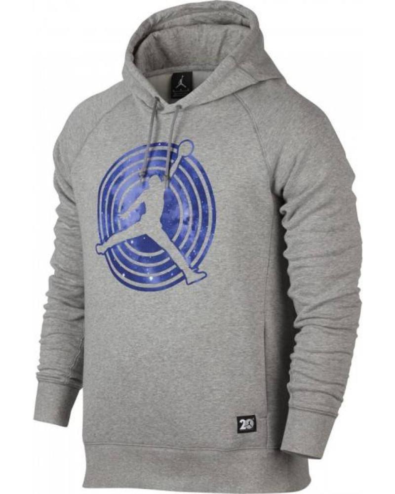 SUDADERA JORDAN AIR XI SPACE JAM FLEECE CON CAPUCHA GRIS 1