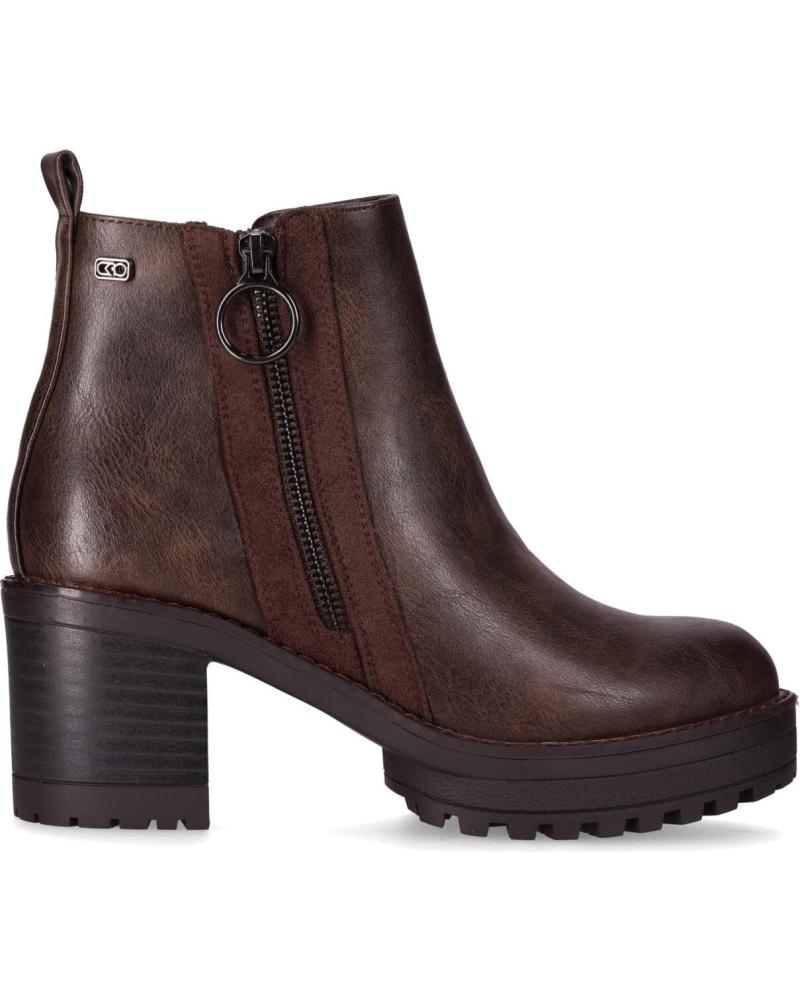 CHIKA10 BOTINES PILAR 28 MARRONES CON TACÓN BLOQUE Y SUELA TRACK MARRON-BROWN