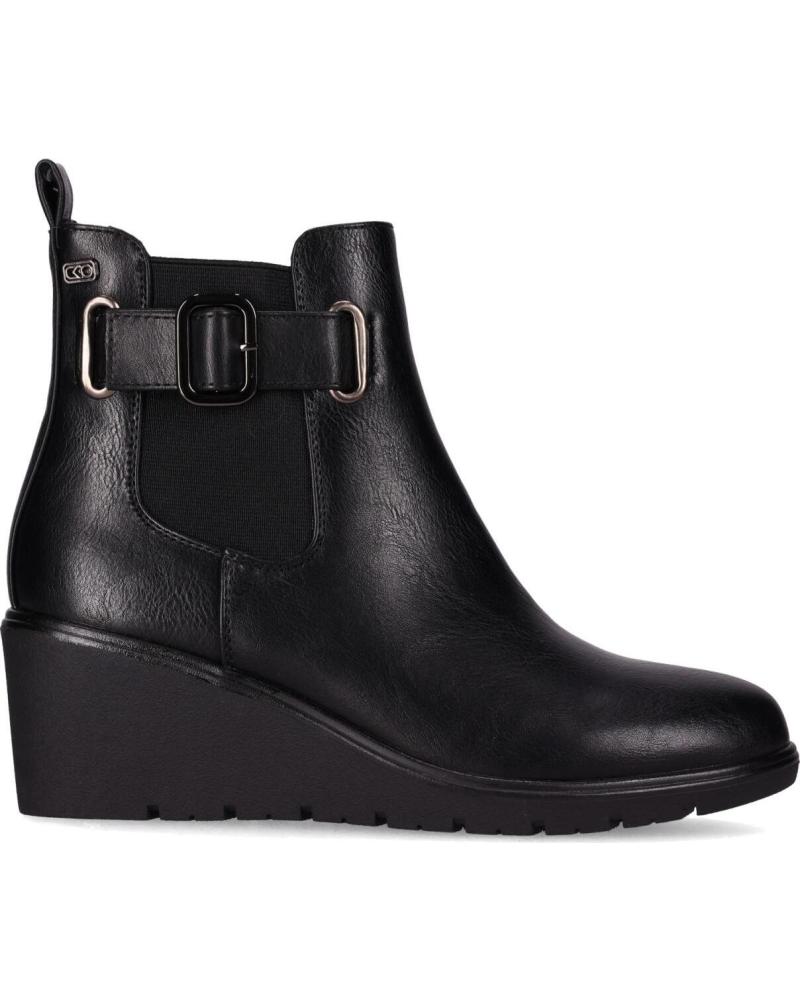 BOTÍN CHIKA10 CLAKISA 03 NEGRO CON CUÑA BAJA NEGRO-BLACK