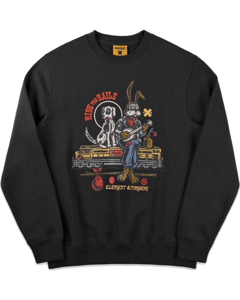 SUDADERA ELEMENT TIMBER ABOARD CREWNECK - NEGRO OFF BLACK NAN