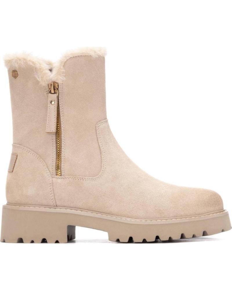 BOTÍN CARMELA 162718 BEIGE CON CREMALLERA Y FORRO DE BORREGUILLO BEIG