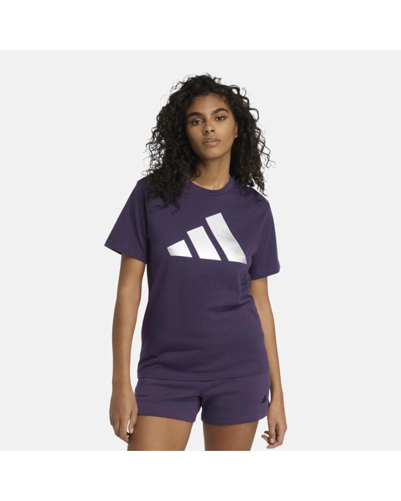 CAMISETA DE MANGA CORTA ADIDAS MORADA CON LOGO PARA MUJER NAN