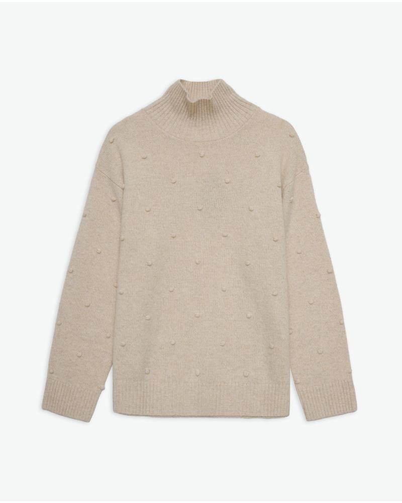 JERSEY DE CUELLO ALTO YERSE EN TONO NATURAL NAN