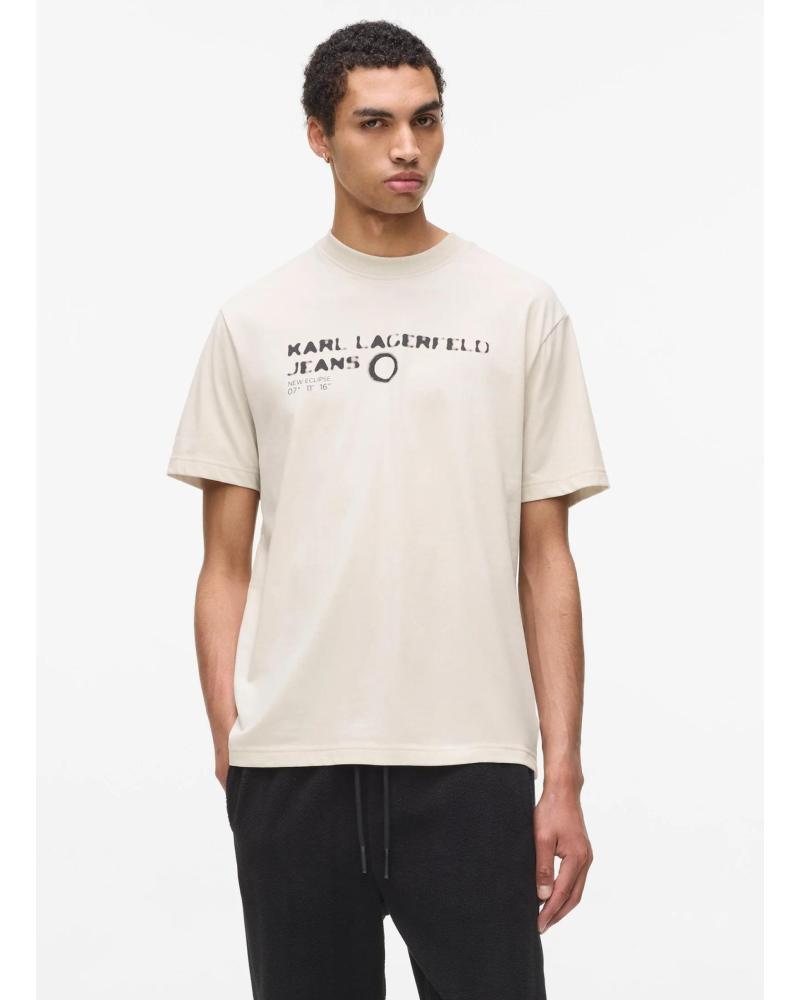 CAMISETA KARL LAGERFELD REGULAR FIT LOGO ECLIPSE BEIGE BEIGE