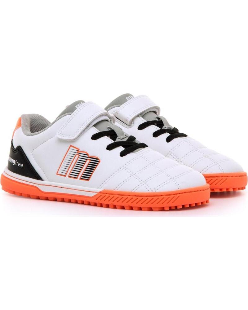 MTNG DEPORTIVO BAREFOOT FÚTBOL SALA 49323 - ZAPATILLAS BLANCAS Y NARANJAS CON CIERRE ADHERENTE BLANCO