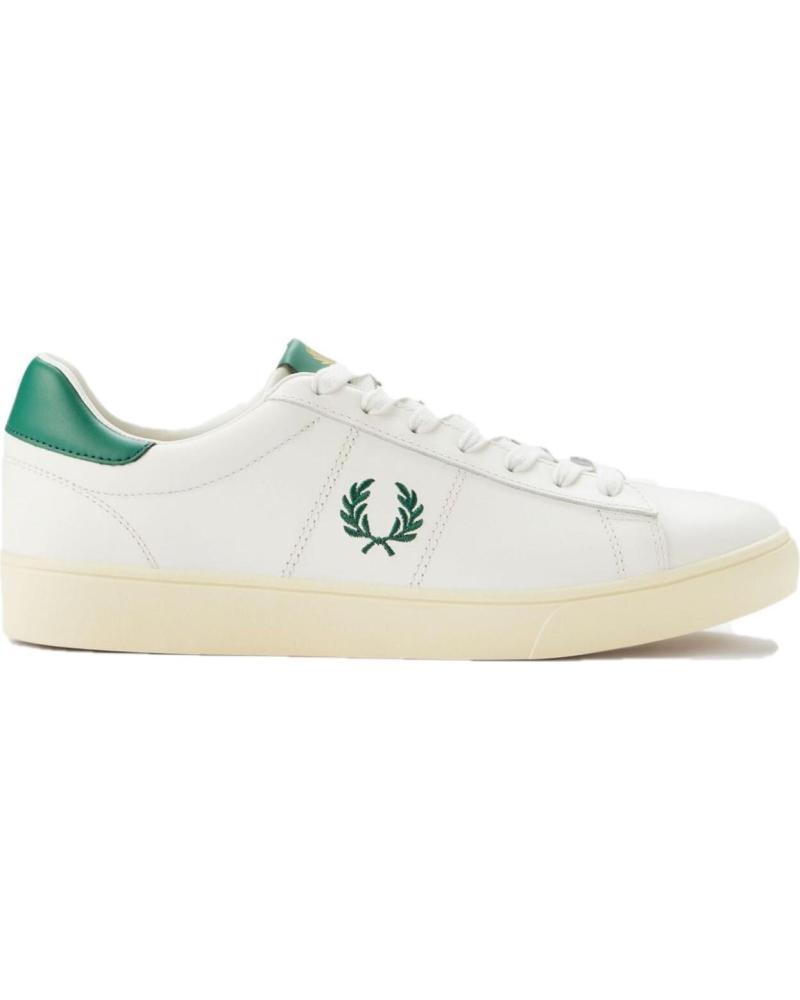 ZAPATILLAS FRED PERRY SPENCER LEATHER B4334 LIGHT ECRU CON DETALLES VERDES BEIGE