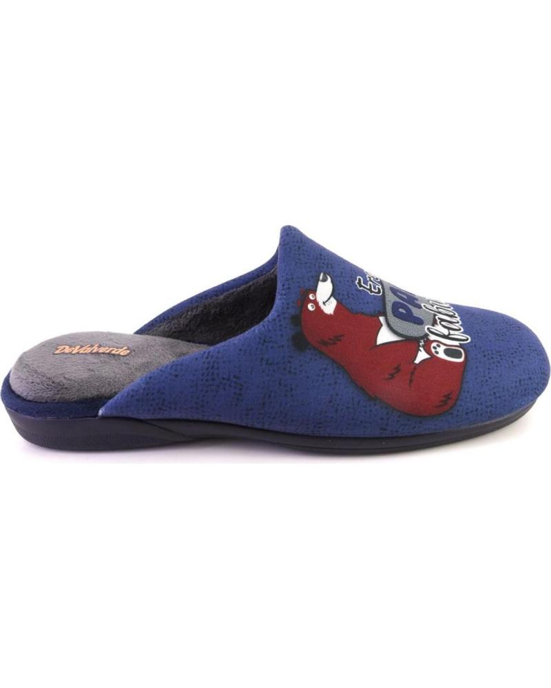 ZAPATILLAS DE CASA DEVALVERDE 3540 AZUL MARINO CON MENSAJE 'PADRE FABULOSO' AZUL MARINO