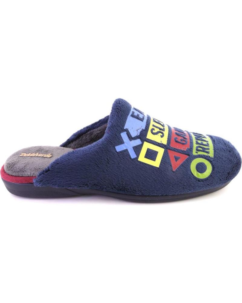 ZAPATILLAS DE CASA DEVALVERDE 3543 AZUL MARINO DISEÑO 'EAT SLEEP GAME REPEAT' GAMER AZUL MARINO
