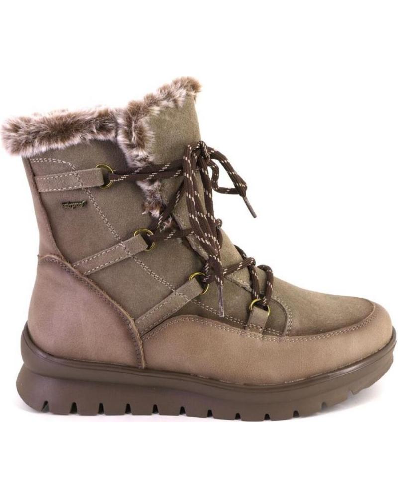 TREINTAS M4462 - BOTAS DE PIEL TAUPE CON INTERIOR DE BORREGUILLO TAUPE