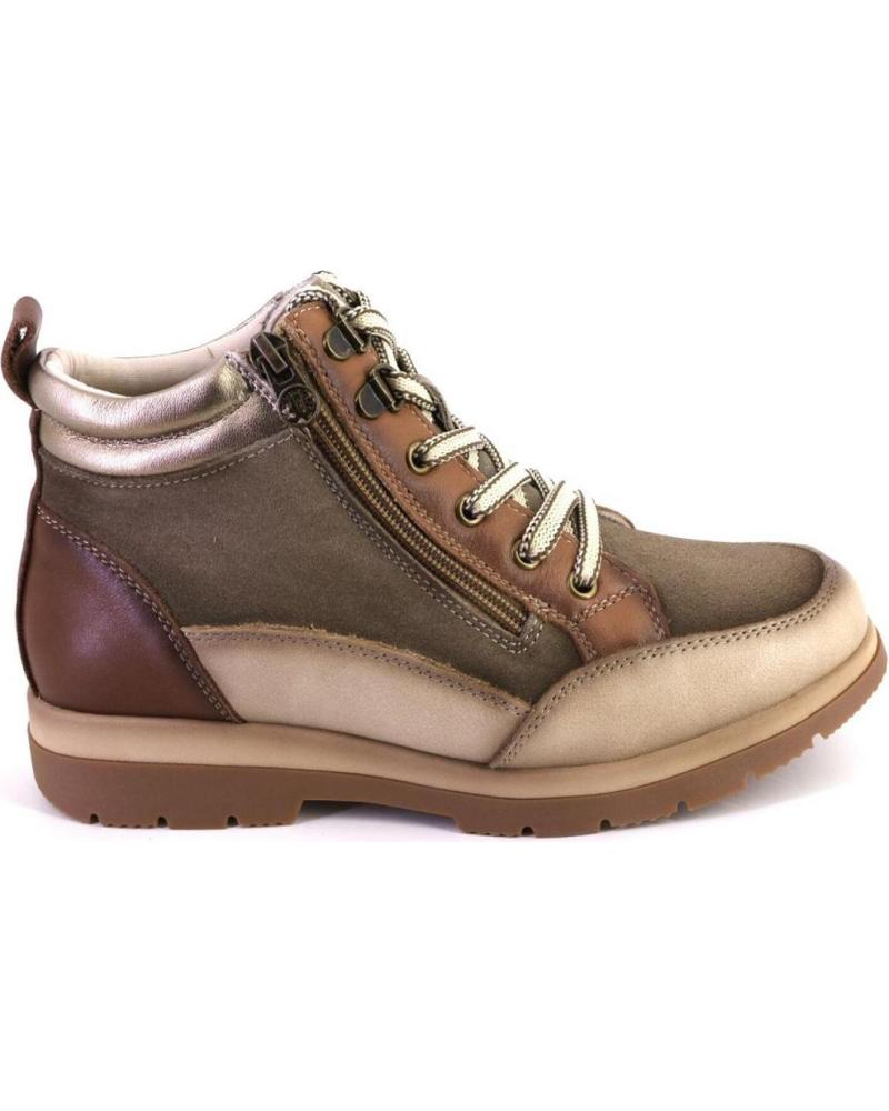 TREINTAS L4460 - BOTINES CASUAL DE ANTE SERRAJE TAUPE TAUPE