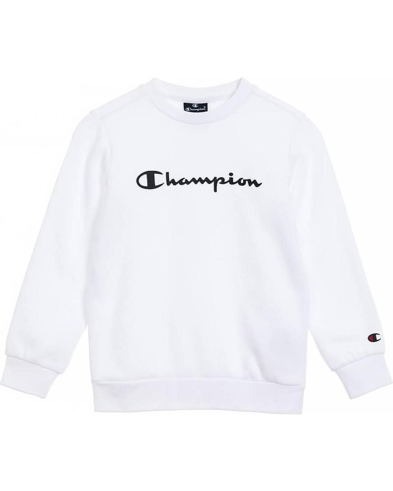 CHAMPION SUDADERA BLANCA SIN CAPUCHA PARA NIÑO BLANCO
