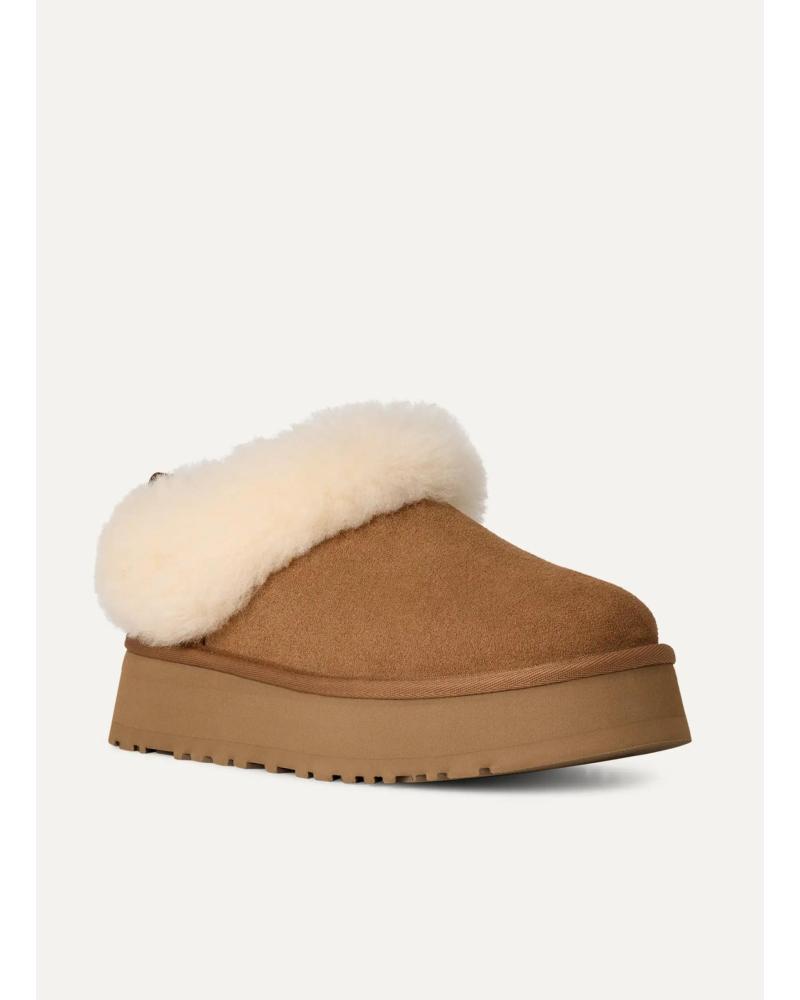 UGG TAZZELLE ZUECOS DE CUERO MARRÓN CUERO