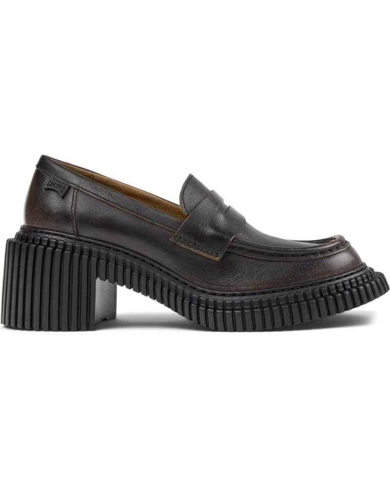 Camper Pix London K201811 Tacón Piel Negro Marrón - Suela Chunky NEGROMARRON004