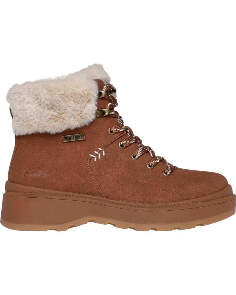 Botas Skechers Park City de Cuero con Forro Cãlido para Mujer 1521346 Camel