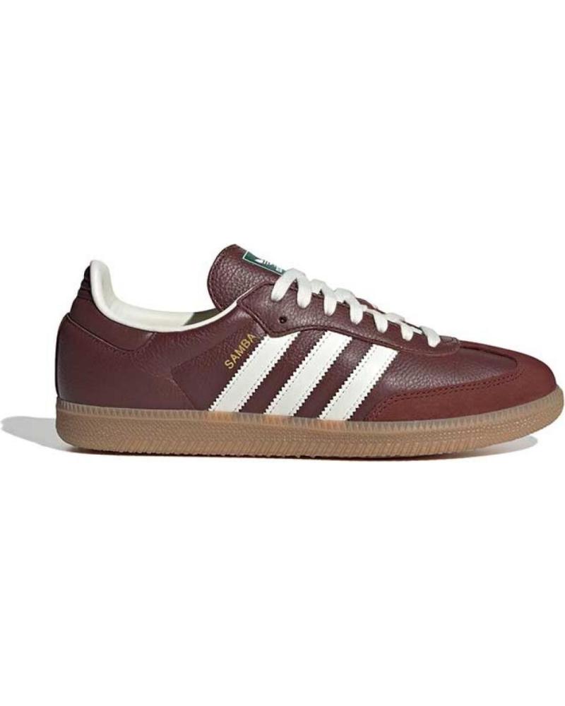 ZAPATILLAS ADIDAS SAMBA OG JR0892 BURDEOS CON DETALLES OFF-WHITE Y SUELA GUM BROWN
