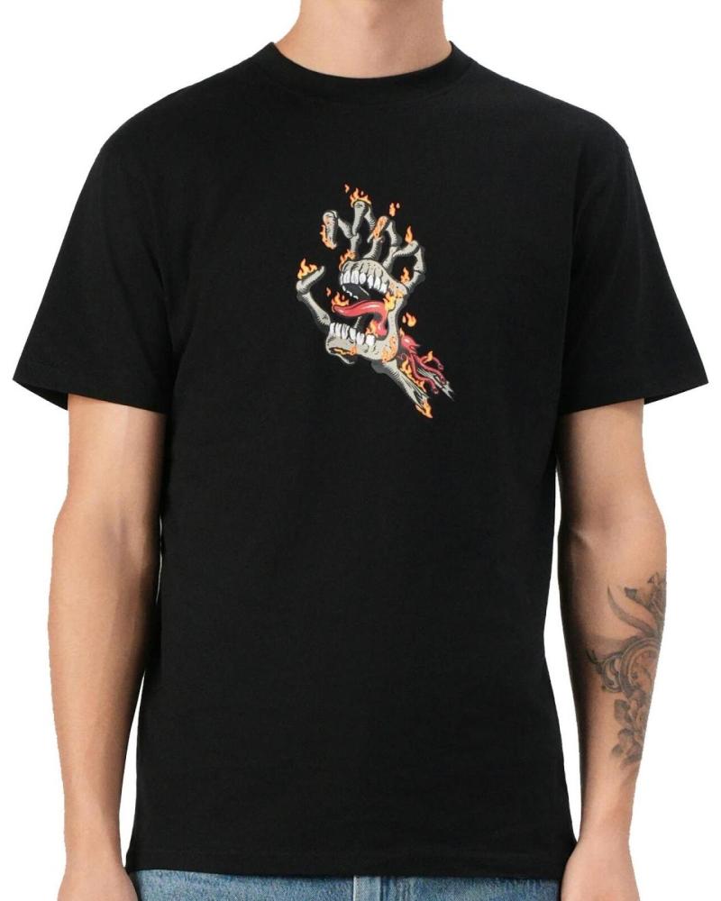 SANTA CRUZ BURNT BONE HAND CAMISETA NEGRA NAN