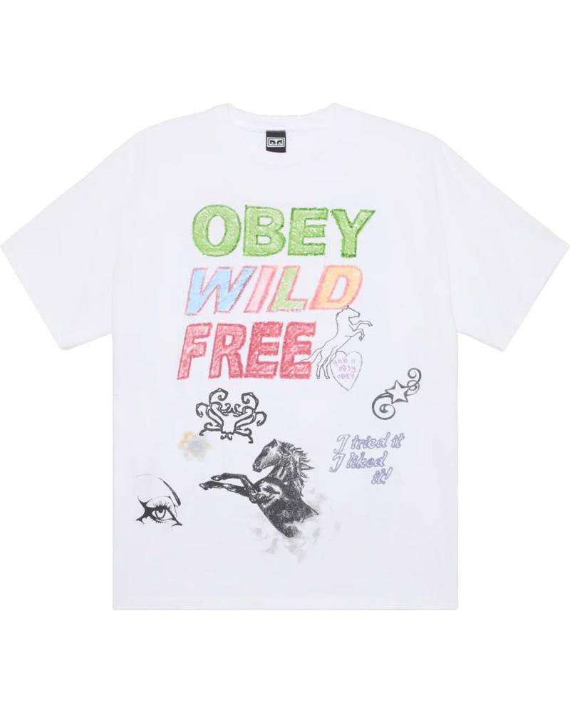 OBEY CAMISETA WILD FREE VINTAGE OVERSIZE WHITE NAN