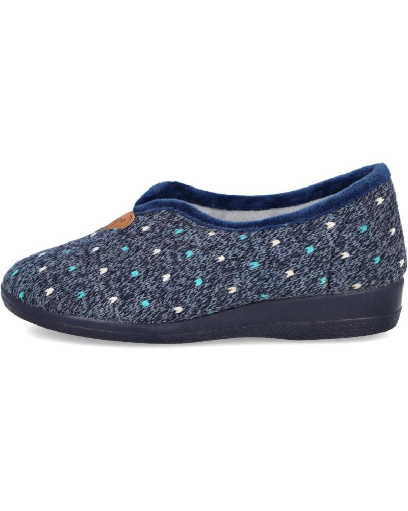 L&R SHOES NATALIA 590 ZAPATILLAS DE CASA CERRADAS MARINO CON PUNTOS BLANCOS MARINO