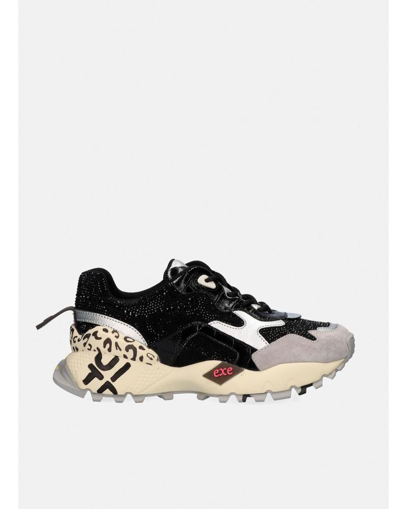 ZAPATILLAS EXE 134-115 DE CUERO EN GRIS Y NEGRO NEGRO
