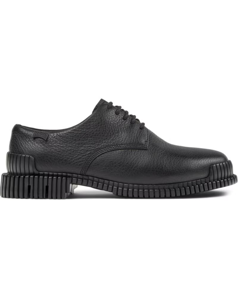 Camper Zapatos Derby de Piel Pix K201851 Negros con Suela Dentada Negro