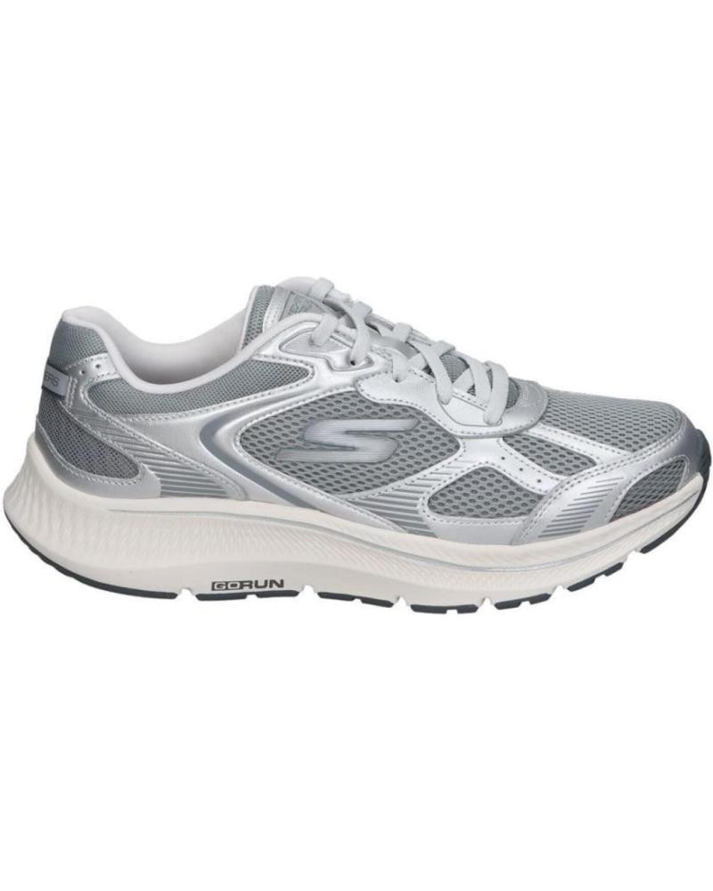 SKECHERS GO RUN CONSISTENT 128633-GYSL - ZAPATILLAS DE RUNNING PERFORMANCE PARA MUJER GRIS PLATA GRIS